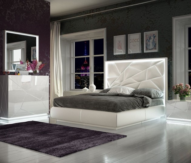 Спальная кровать FRANCO KIU 1242 с LED подсветкой изголовья (180х200) в Одинцово - изображение 1