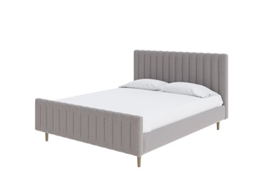 Кровать в спальню Madison 160x200, Искусственная шерсть (Лама Светло-серый) в Подольске