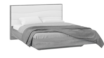 Спальная кровать Миранда тип 1 (Дуб Гамильтон/Белый глянец) в Одинцово