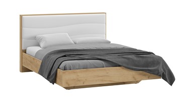 Кровать 2-х спальная Миранда тип 1 (Дуб крафт золотой/Белый глянец) в Одинцово
