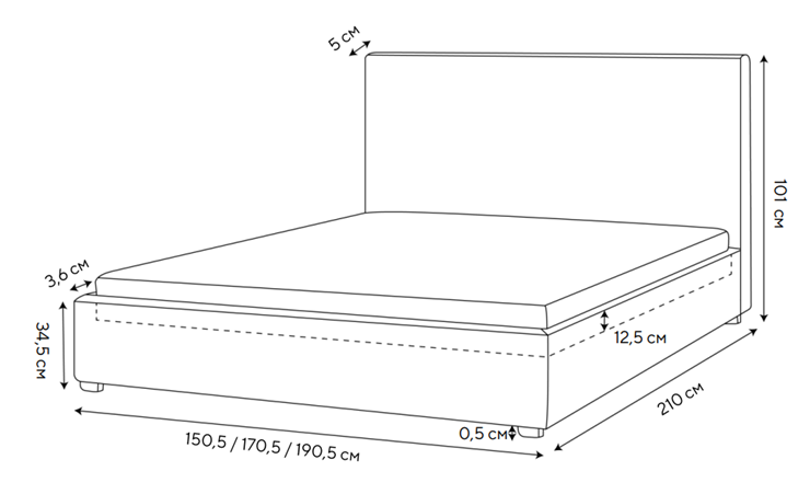Двуспальная кровать Mono 140х200, Велюр (Monopoly Миндаль (111)) в Химках - изображение 1