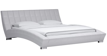 Кровать спальная Оливия 180 арт. Марика 483 к/з (белый) с основанием в Одинцово