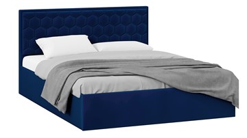 Двуспальная кровать с подъемным механизмом Порто (Велюр Confetti Blue) без заглушины в Москве