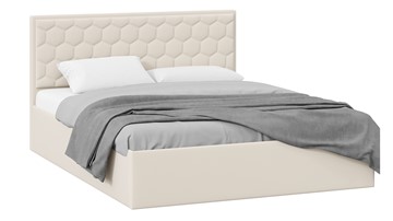 Спальная кровать с подъемным механизмом Порто (Велюр Confetti Cream) без заглушины в Подольске