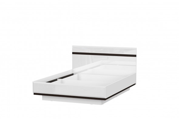 Кровать Соло универсальная 1,6х2,0, белый/белый глянец/венге в Москве - изображение