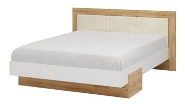 Двуспальная кровать Тоскана 1600 (Дуб крафт золотой/Белый поры глубокие) с основанием в Одинцово