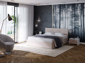 Кровать в спальню Vector Plus 160х200, Велюр (Ultra Суфле) в Подольске