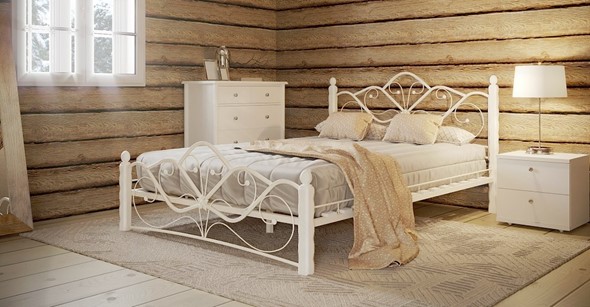 Кровать 1.5-спальная Венера 1, 1400, белый/белый в Одинцово - изображение
