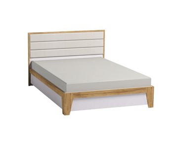 Кровать Айрис 307 1600 с гибкими ламелями металл, Белый-Дуб золотистый в Подольске
