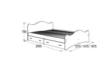 Кровать 6 с ящиками, 90х200 Венге/Млечный дуб с основанием в Подольске - предосмотр 1