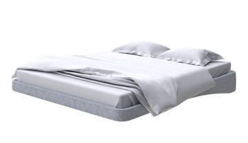 Кровать двуспальная парящая 160х200, Рогожка (Levis 83 Светло-Серый) в Подольске