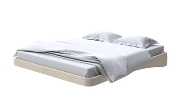 Кровать двуспальная парящая 160х200, Велюр (Ultra Песочный) в Подольске