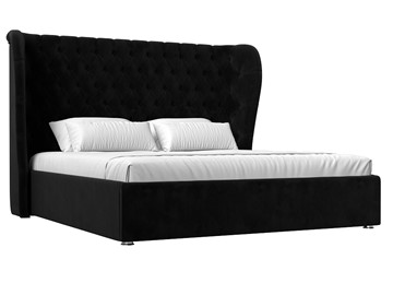 Двуспальная кровать с механизмом Далия 160, Черный (Велюр) в Одинцово