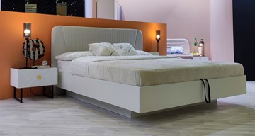 Кровать с механизмом полуторная Марсель-11 (Белый, ткань Catania white) 1400 в Серпухове - предосмотр 4