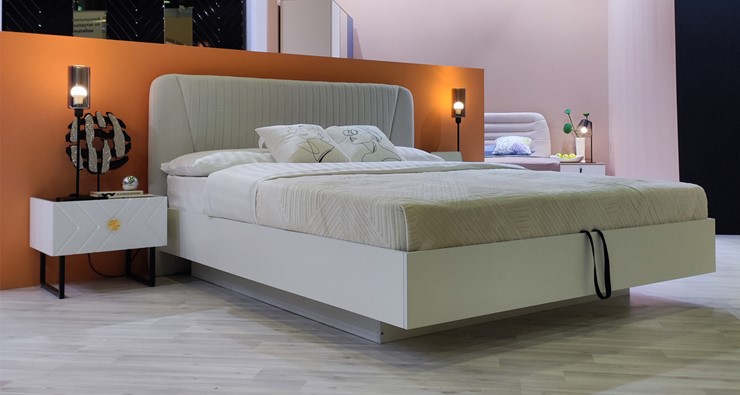 Кровать с механизмом полуторная Марсель-11 (Белый, ткань Catania white) 1400 в Серпухове - изображение 4