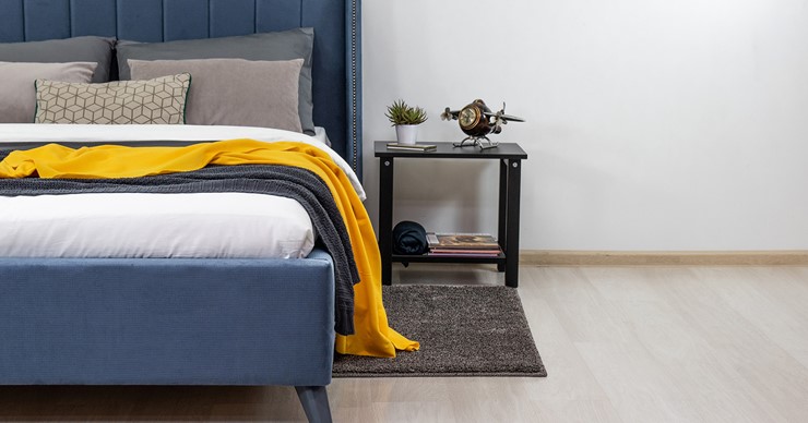 Двуспальная кровать с механизмом Мелисса 160,арт. Тори 83 велюр (серо-синий) + кроватное дно в Москве - изображение 4
