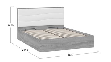 Кровать с механизмом 2-спальная Миранда тип 1 (Дуб Гамильтон/Белый глянец) в Серпухове - предосмотр 1