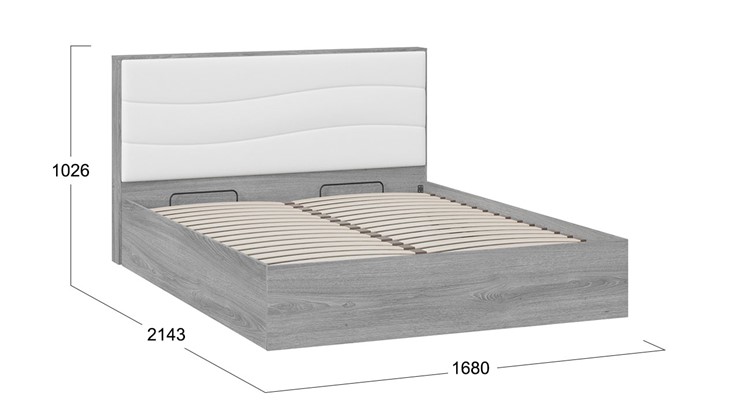Кровать с механизмом 2-спальная Миранда тип 1 (Дуб Гамильтон/Белый глянец) в Серпухове - изображение 1