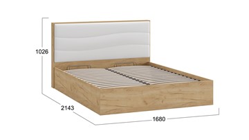 Кровать с механизмом двуспальная Миранда тип 1 (Дуб крафт золотой/Белый глянец) в Подольске - предосмотр 1