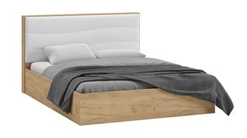 Кровать с мягкой спинкой Миранда тип 1 (Дуб крафт золотой/Белый глянец) в Одинцово