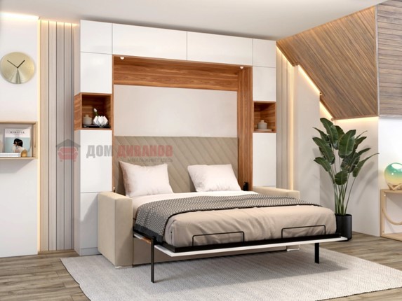 Кровать-шкаф с диваном Аделина 1600х2000 в Подольске - изображение