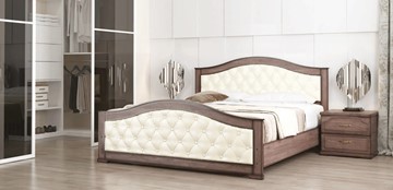 Спальная кровать СВ-Стиль Стиль 1, 160х190, кожзам, с основанием в Москве