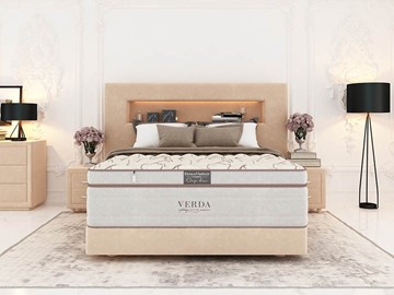 Кровать двуспальная Smart Compact/Podium M 160х200, Флок (Велсофт Бежевый) в Подольске