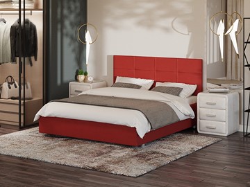 Кровать Neo 160х200, Велюр (Forest 13 Красный) в Химках