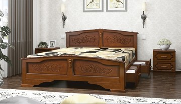 Кровать с выкатными ящиками Елена (Орех) 160х200 в Подольске