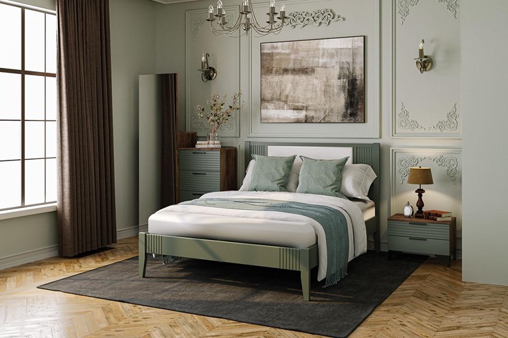 Кровать 1.5-спальная Бетти из массива сосны (Оливковый) 160х200 в Москве - изображение 2