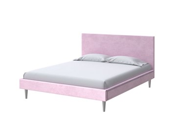 Полутороспальная кровать Claro 140х200, Велюр (Teddy Розовый фламинго) в Москве