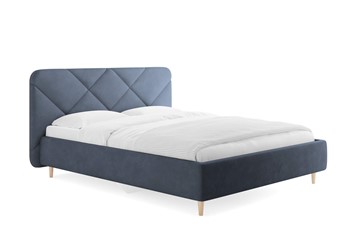 Полутороспальная кровать Taylor, Замша синий 140х190 с основанием в Подольске