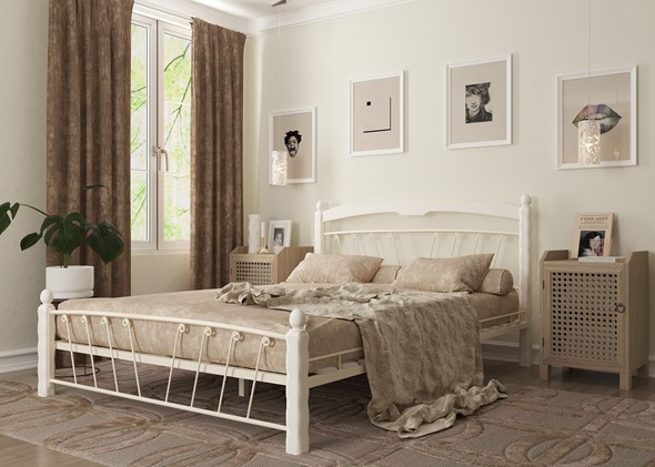 Кровать полуторная Муза 1, 1400, белый в Одинцово - изображение