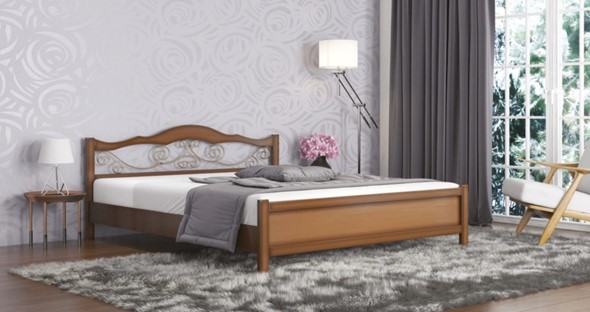 Спальная кровать Ковка 160*200 с основанием в Москве - изображение
