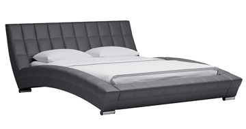 Кровать 2-спальная Оливия 160 арт. Марика 485 к/з (серый) с основанием в Москве