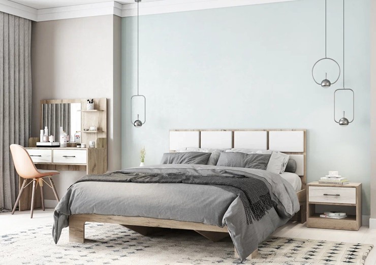 Мебель для спальни Соната №1 Дуб Крафт Серый - Дуб Крафт Белый в Подольске - изображение
