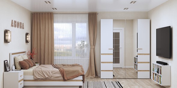 Модульная спальня Анона №2, Белый в Москве - изображение