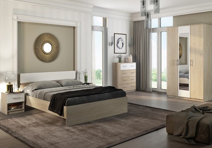 Модульная спальня Светлана, белый/дуб сонома в Химках - изображение