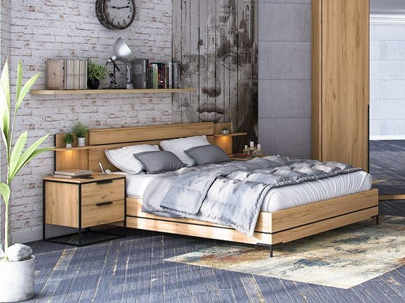 Модульная спальня Норд, Базовый набор, дуб золотой в Москве - изображение