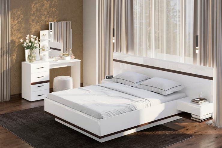 Спальня Соло, белый/белый глянец/венге в Химках - изображение