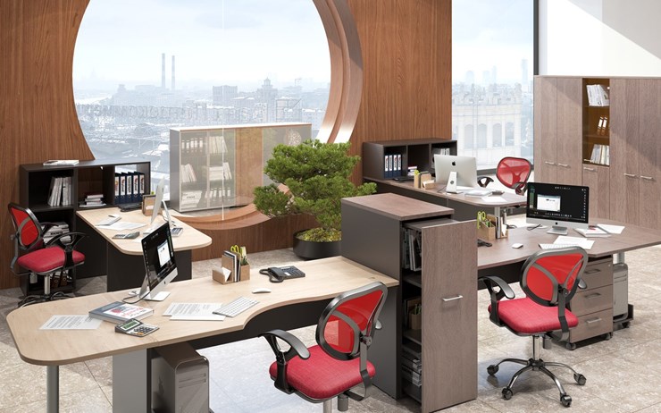 Офисный комплект мебели Xten с большим шкафом для документов для 2 сотрудников в Одинцово - изображение 5