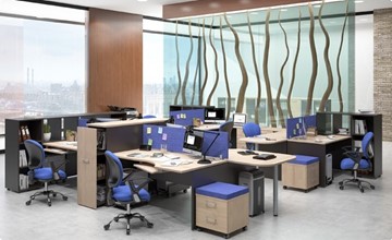 Комплект офисной мебели Xten для двух сотрудников с тумбочками в Одинцово - предосмотр 6