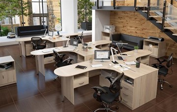 Офисный набор мебели SIMPLE с эргономичными столами и тумбами в Подольске