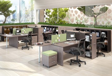 Комплект офисной мебели Xten для двух сотрудников с тумбочками в Коломне