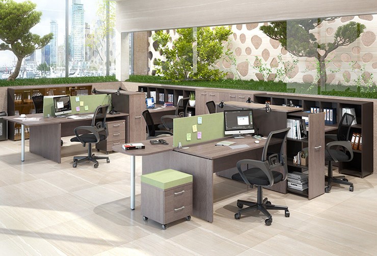 Комплект офисной мебели Xten для двух сотрудников с тумбочками в Серпухове - изображение