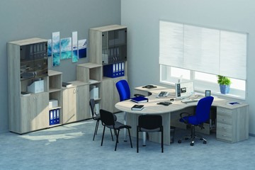 Офисный набор мебели Twin для 2 сотрудников с совмещенными столами в Серпухове