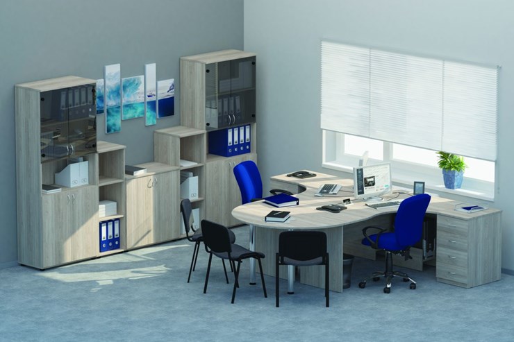 Офисный набор мебели Twin для 2 сотрудников с совмещенными столами в Одинцово - изображение