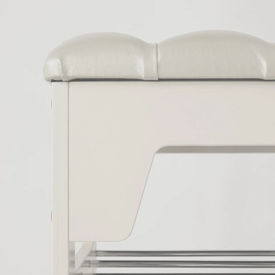 Банкетка Грейс, цвет Молочный дуб/экокожа Белый каретная стяжка в Химках - изображение 3