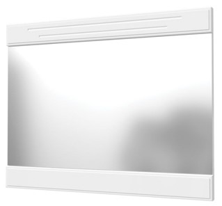Зеркало навесное Олимп с декоративными планками (белый) в Одинцово