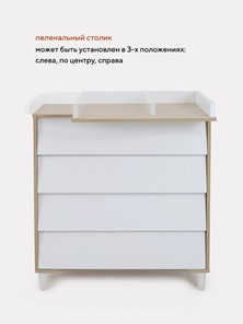Детский комод Rant BERGEN, 84см 4 ящ. (арт.105) Cloud white в Москве - предосмотр 16